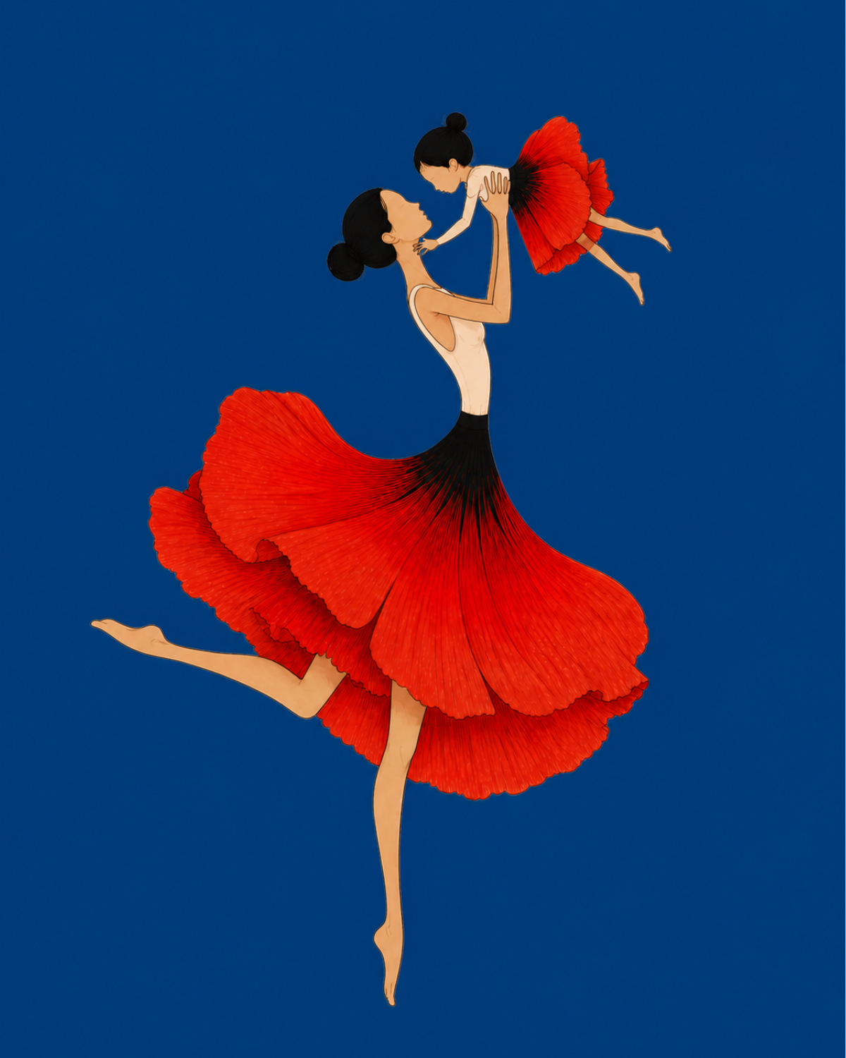 Mom & Daughter, blue variant